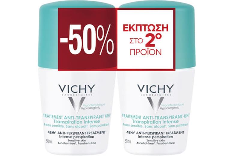 VICHY Traitement Anti-Transpirant 48H Roll-On 50ml *1+1* 50% Έκπτωση στο 2ο Προϊόν